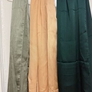Elegant Green, Tan, and Orange Scarves